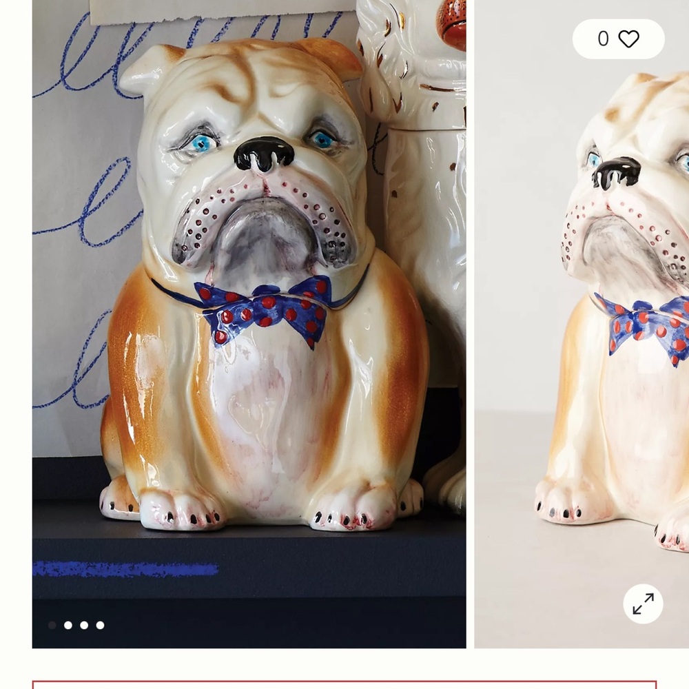 ISO this Anthropologie Pedigreed Bulldog Cookie Jar from 2014